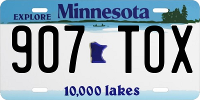 MN license plate 907TOX