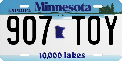 MN license plate 907TOY