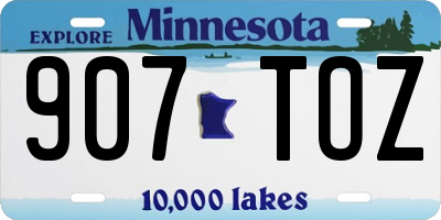 MN license plate 907TOZ