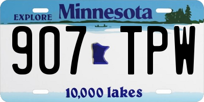 MN license plate 907TPW