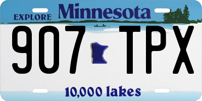 MN license plate 907TPX