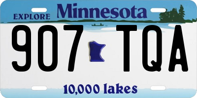 MN license plate 907TQA