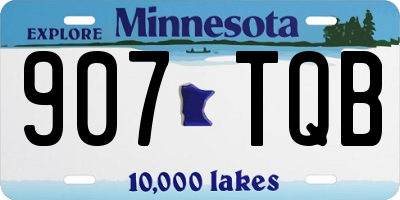 MN license plate 907TQB