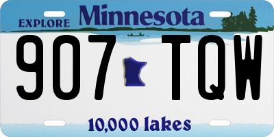 MN license plate 907TQW