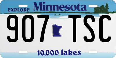MN license plate 907TSC
