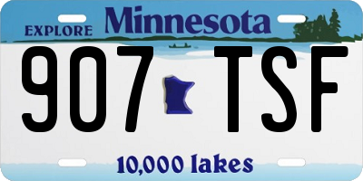 MN license plate 907TSF
