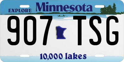 MN license plate 907TSG