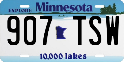 MN license plate 907TSW