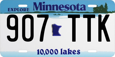 MN license plate 907TTK