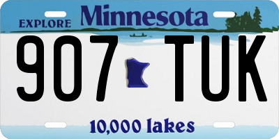MN license plate 907TUK