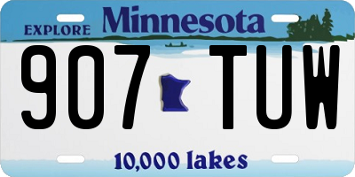 MN license plate 907TUW