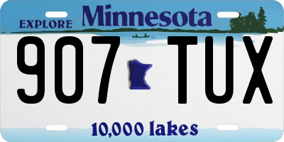 MN license plate 907TUX
