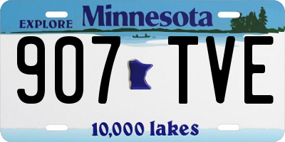 MN license plate 907TVE