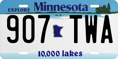 MN license plate 907TWA