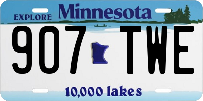 MN license plate 907TWE