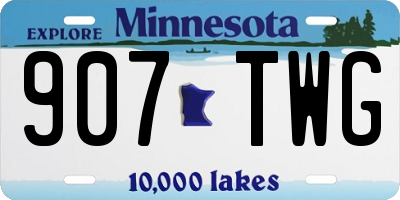 MN license plate 907TWG