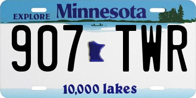 MN license plate 907TWR