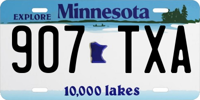 MN license plate 907TXA