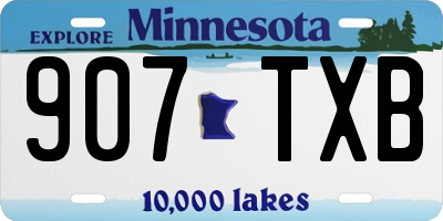 MN license plate 907TXB