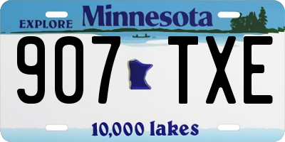 MN license plate 907TXE
