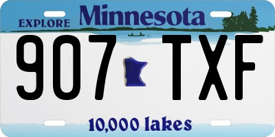MN license plate 907TXF