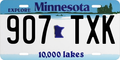 MN license plate 907TXK