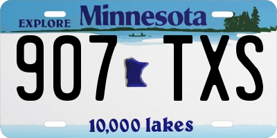 MN license plate 907TXS