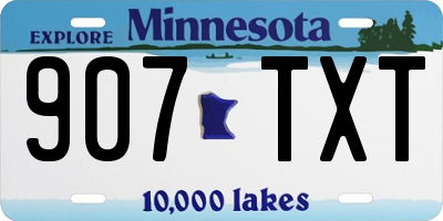 MN license plate 907TXT