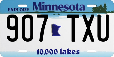 MN license plate 907TXU