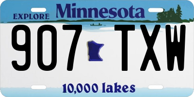 MN license plate 907TXW