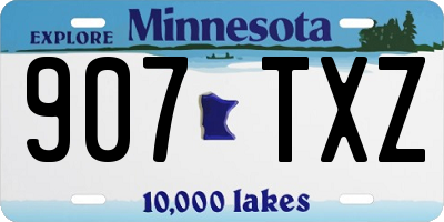 MN license plate 907TXZ