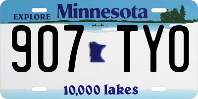 MN license plate 907TYO