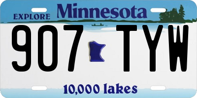 MN license plate 907TYW
