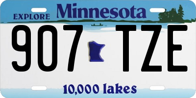 MN license plate 907TZE