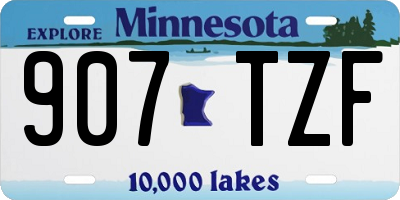 MN license plate 907TZF