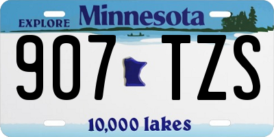 MN license plate 907TZS