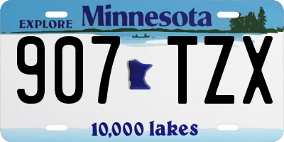 MN license plate 907TZX