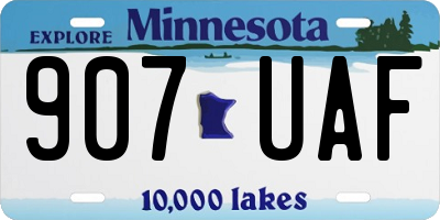 MN license plate 907UAF