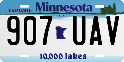 MN license plate 907UAV