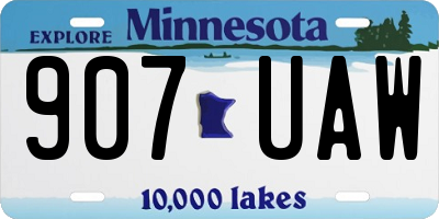 MN license plate 907UAW