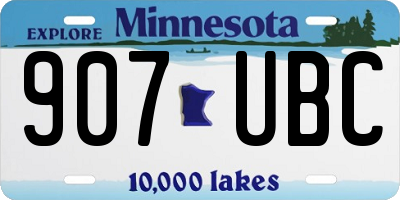MN license plate 907UBC