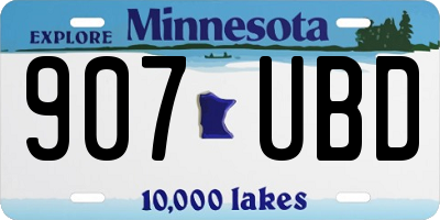 MN license plate 907UBD