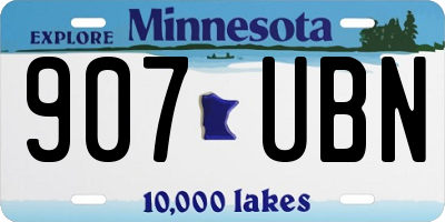 MN license plate 907UBN