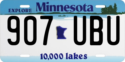 MN license plate 907UBU