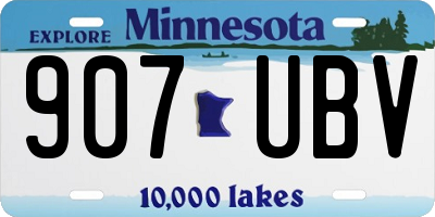 MN license plate 907UBV