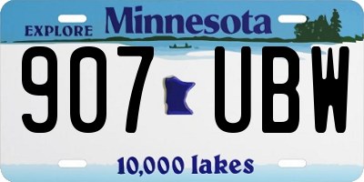 MN license plate 907UBW