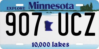 MN license plate 907UCZ