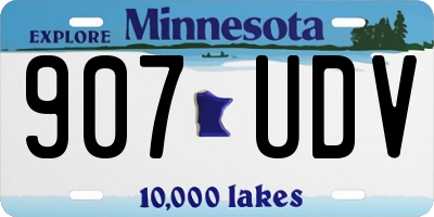 MN license plate 907UDV