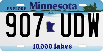 MN license plate 907UDW