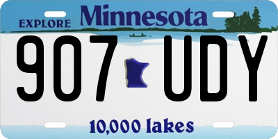 MN license plate 907UDY